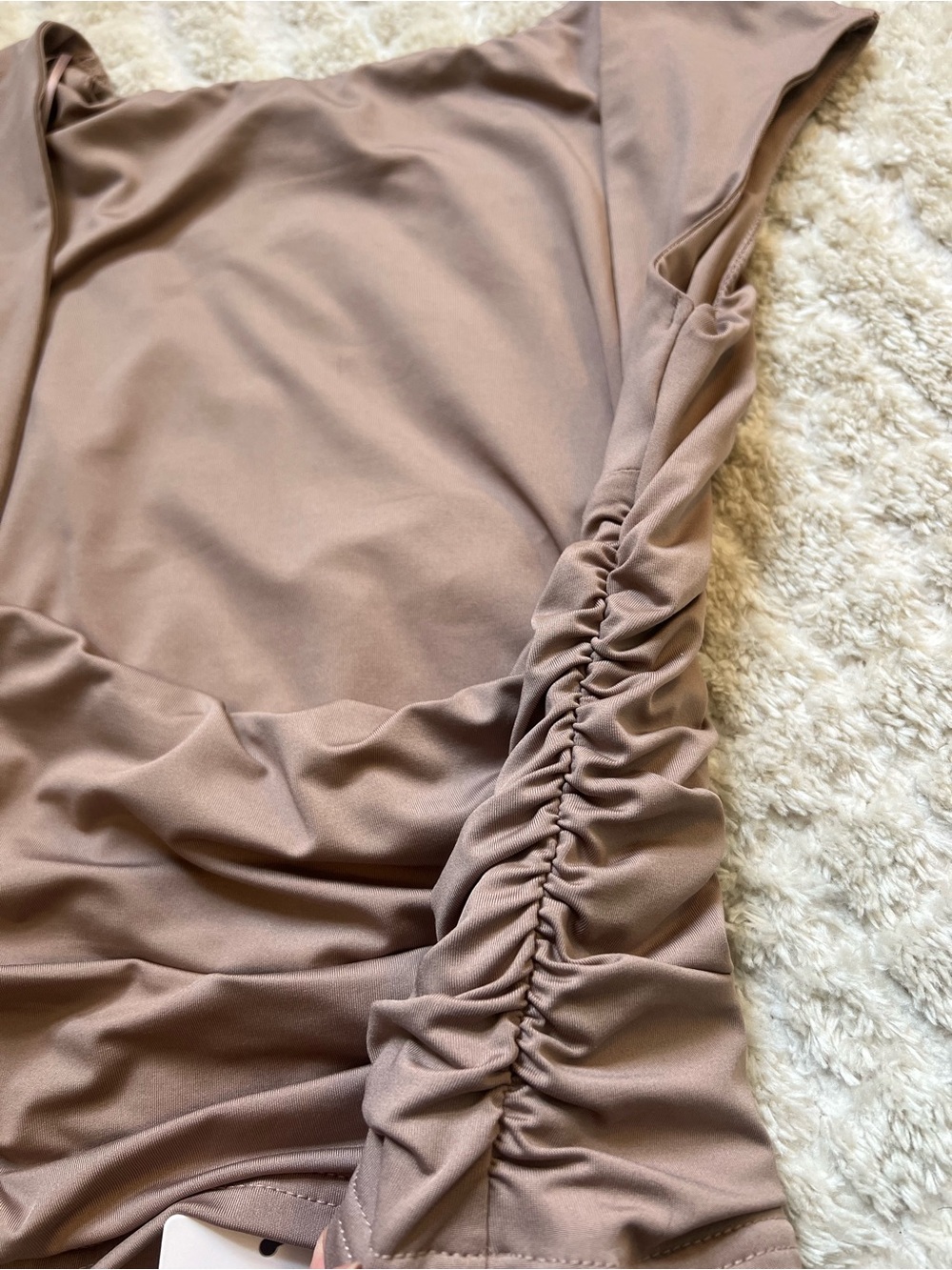 NWT Ruched Top in Taupe - Picture 5 of 5
